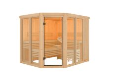 Karibu Sauna AINUR 3 (Eckeinstieg) / kein Dachkranz / ohne Ofen