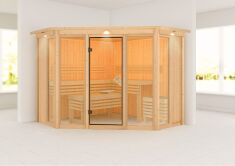 Sauna ALCINDA 2 Ganzglas (Fronteinstieg) / inkl. Dachkranz / ohne Ofen