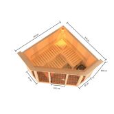 Sauna ALCINDA 2 Ganzglas (Fronteinstieg) / inkl. Dachkranz / ohne Ofen