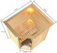 38mm Massivholzsauna ANTONIA (Eckeinstieg) / inkl. Dachkranz / Ofen 3,6 kW externe Strg.modern