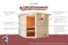 38mm Massivholzsauna ADELINA (Fronteinstieg) / inkl. Dachkranz / Ofen 9 kW Bio externe Strg easy