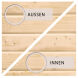 38mm Massivholzsauna JADA (Eckeinstieg) / inkl. Dachkranz / Ofen 9 kW Bio externe Strg easy