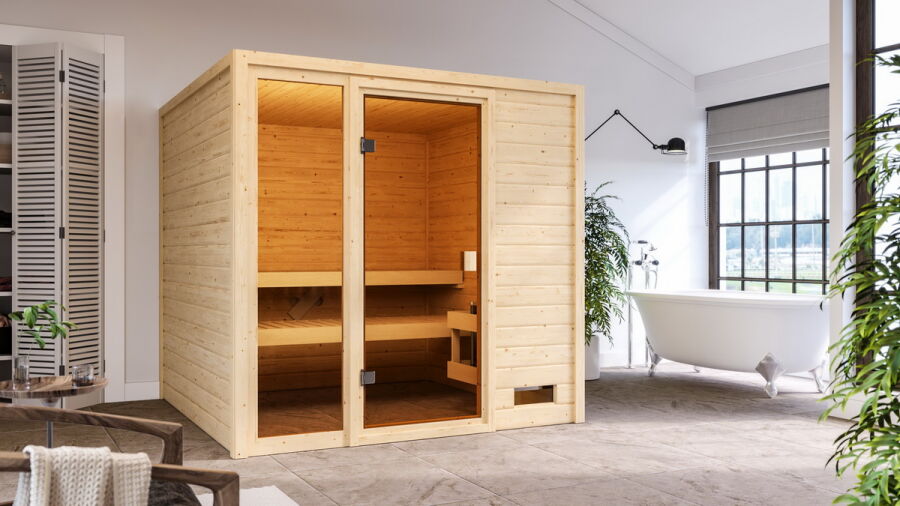 38mm Massivholzsauna JUTTA