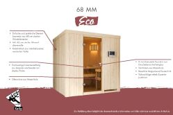 Sauna FAURIN (Eckeinstieg)  / kein Dachkranz / Ofen 9 kW Bio externe Strg easy
