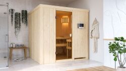 Sauna TROMSÖ (Fronteinstieg) / kein Dachkranz / Ofen 9 KW externe Strg easy