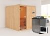 Sauna OULU  (Fronteinstieg) / kein Dachkranz / Ofen 9 kW Bio externe Strg easy
