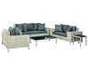 Tuindeco Loungegarnitur Loungeset Luxe Nashville Polyrattan grau meliert