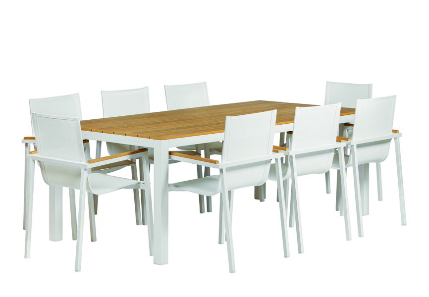 Tuindeco Loungegarnitur Loungeset Tischgarnitur Luxe Memphis, Aluminium weiß