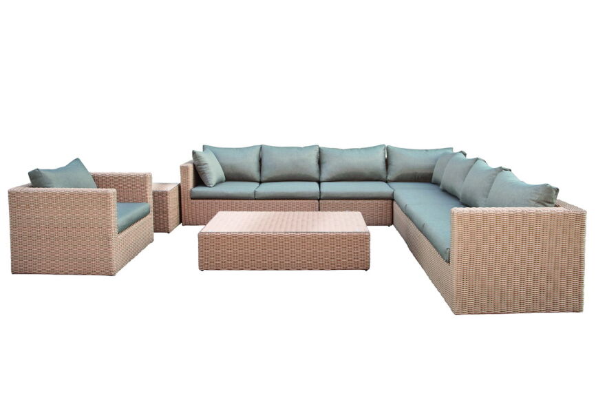 Tuindeco Loungegarnitur Loungeset Oakland, Polyrattan hellbraun