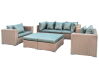 Tuindeco Loungegarnitur Loungeset Long Beach, Polyrattan hellbraun