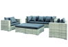 Tuindeco Loungegarnitur Loungeset Glendale, Polyrattan grau-meliert