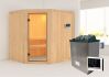 Sauna BODO (Eckeinstieg)  / kein Dachkranz / Ofen 9 KW externe Strg easy