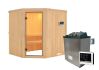 Sauna BODO (Eckeinstieg)  / kein Dachkranz / Ofen 9 KW externe Strg easy
