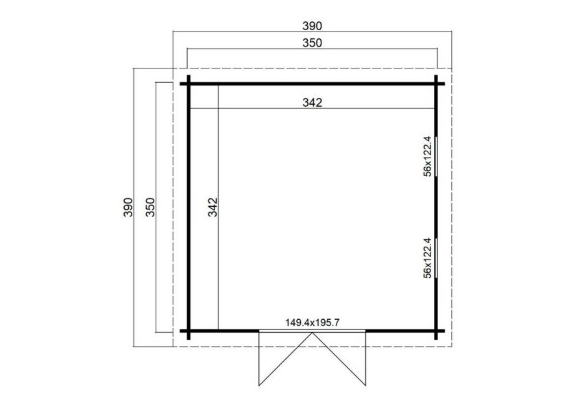 Gartenhaus KILIAN/FABIAN 370 x 370 cm; 40 mm Doppelnut; inklusive Boden; verschiedene Ausführungen