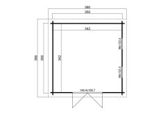 Gartenhaus KILIAN/FABIAN 370 x 370 cm; 40 mm Doppelnut; inklusive Boden; verschiedene Ausführungen