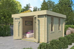 Gartenhaus FABIAN 370 x 370 cm (L); 40 mm Doppelnut; inklusive Boden; ISO Verglasung
