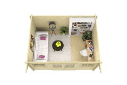 Gartenhaus DETLEF PLUS ISO 400x300 cm(A), 44 mm Doppelnut, ISO-Verglasung, ohne Boden