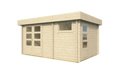 Gartenhaus SAMUEL PLUS ISO Flachdach 420x280 cm (A), 44mm...