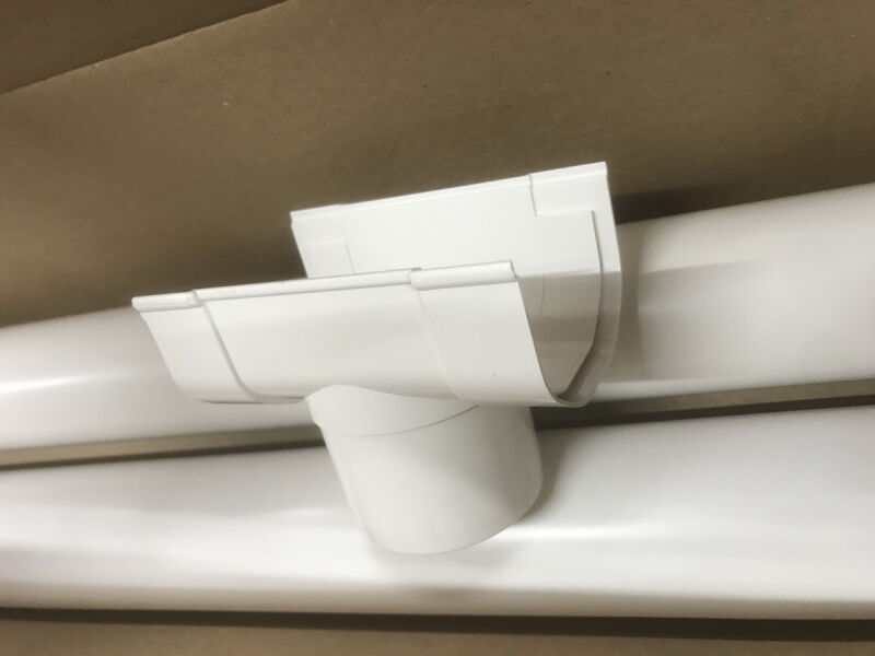 2 x 2 Meter zusätzliche Fallrohre für Dachrinnenset 65 mm weiß halbrund