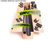 4 x 4 Meter Dachrinnenset 100 mm braun halbrund (für...