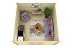 Gartenhaus MARIUS 400x400 cm, 40 oder 44 mm Doppelnut - Echtglas oder ISO-Glas