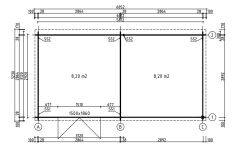 Gartenhaus ORLANDO 292x601 cm, 28mm Blockbohlen; 300 cm Schleppdach; verschiedene Varianten