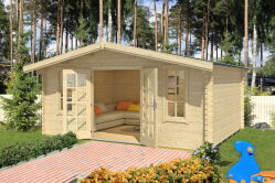Gartenhaus NELE 7, 496x396 cm, 40 oder 44 mm Doppelnut -...