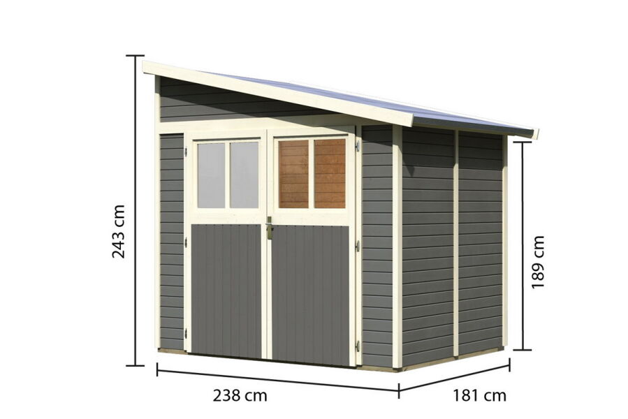 Karibu Gartenhaus BOMLITZ 2 terragrau