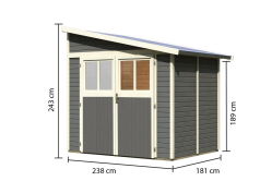 Karibu Gartenhaus BOMLITZ 2 terragrau