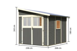 Karibu Gartenhaus BOMLITZ 3 terragrau