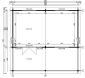 Gartenhaus JAKOB 700x398cm + 250cm Vordach (A), 70mm Doppelnut; ISO, Fußboden