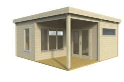 Gartenhaus WERDER 515x515 cm + 250 cm Terrasse; 50mm...