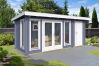Gartenhaus MILFORD 508x208 cm; 40mm Doppelnut; ISO-Glas; 2-Raum-Haus; ohne Boden; naturbelassen