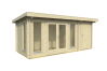 Gartenhaus MILFORD 508x208 cm; 40mm Doppelnut; ISO-Glas; 2-Raum-Haus; ohne Boden; naturbelassen