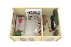 Gartenhaus LINDA PLUS ISO, 440x300 cm (A); 44 mm...