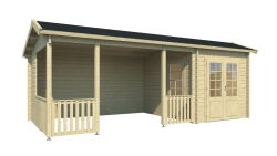 Gartenhaus BAYERN PLUS ISO, 647x300 cm, inkl. Schleppdach...