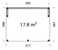 Gartenhaus NOVA 17,8 m2 OHNE Schiebelemente und...