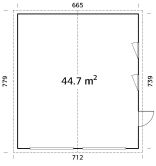 Garage ANDRE 44,7 m2 OHNE TOR