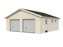 Palmako Garage ANDRE 44,7 m² - 665 x 739 cm, Elementbauweise, mit 2 SEKTIONALTOREN