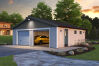 Palmako Garage ANDRE 44,7 m² - 665 x 739 cm, Elementbauweise, mit 2 SEKTIONALTOREN
