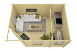 Gartenhaus SIENA 477x350 cm ISO (A) 44 mm Doppelnut, mit...