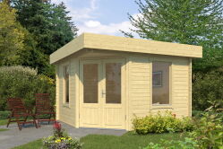 Gartenhaus NIZZA 350x350 cm ISO (A) 44 mm Doppelnut,...