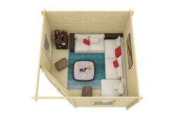 Gartenhaus NIZZA 350x350 cm ISO (A) 44 mm Doppelnut,...