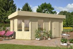 Gartenhaus SALERNO 534x350 cm ISO (A), 44 mm Doppelnut, 2-Raum-Haus, mit Fußboden