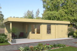 Gartenhaus TORINO 844x350 cm ISO (A) 44 mm Doppelnut...