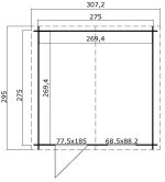 Gartenhaus NINA 275; 275 x 275 cm; 28 mm Blockbohlen