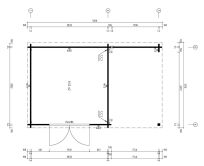 Gartenhaus BROOKLYN PLUS ISO 312x501 cm (A); 44 mm Doppelnut; ohne Boden, NEUE TÜROPTIK