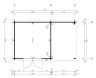 Gartenhaus BROOKLYN PLUS ISO 312x501 cm (A); 44 mm Doppelnut; ohne Boden, NEUE TÜROPTIK