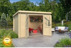 Gartenhaus ATLANTA 292x230 cm, 28 mm, natur / farbig