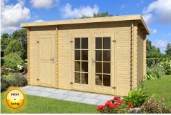 Gartenhaus BELMONT 1 - 380x250 cm, 28mm natur / farbig
